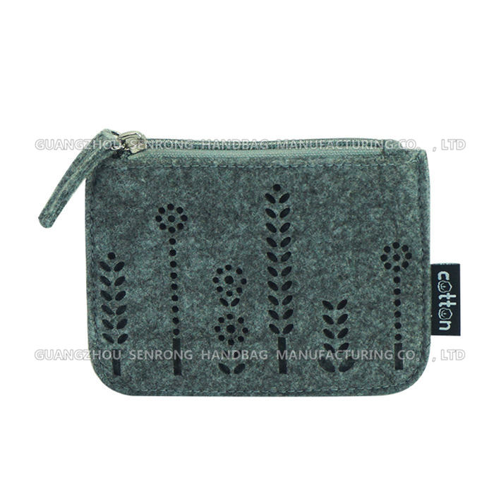 拉鏈密封零錢毛氈小包袋定做